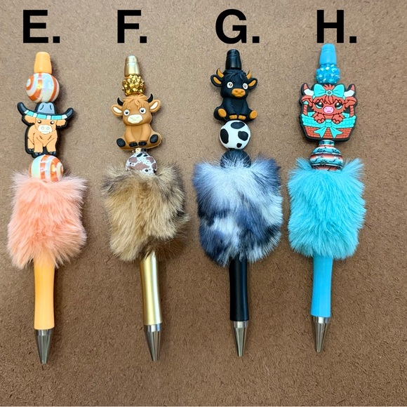 Elegant Cow -Themed handmade beaded pens - Picture 2 of 6